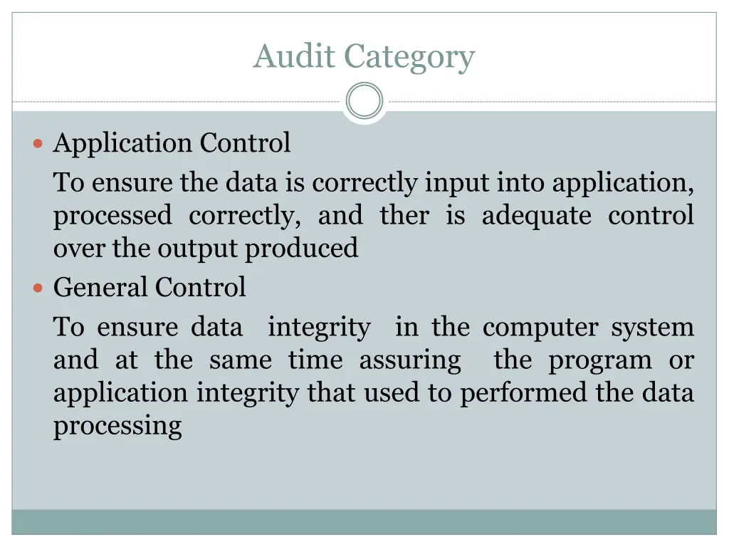 audit category