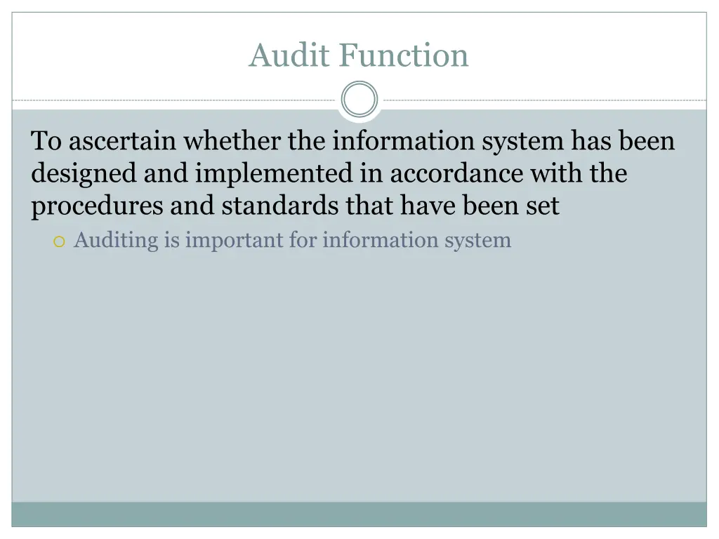 audit function 1