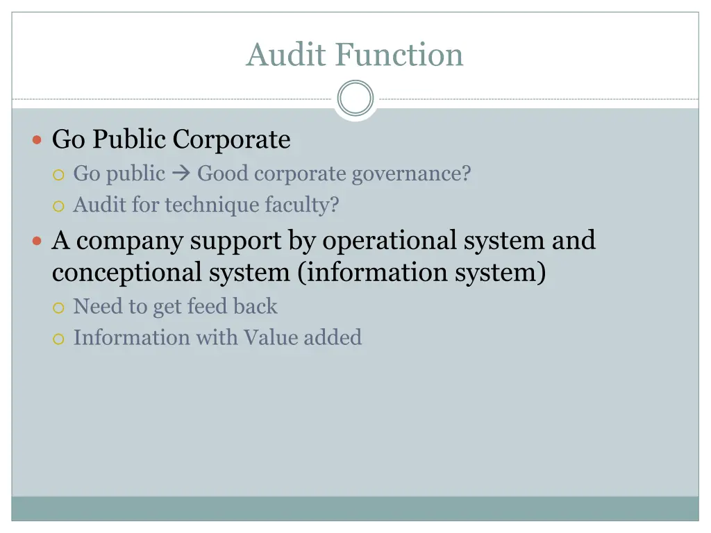 audit function