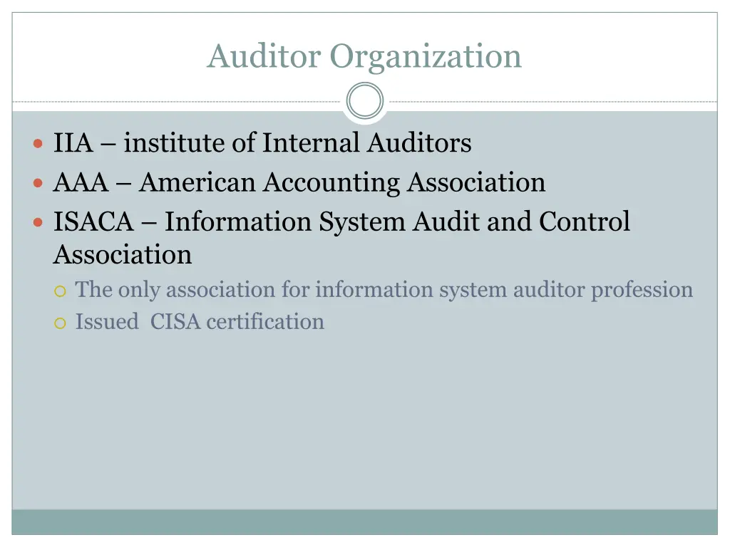 auditor organization