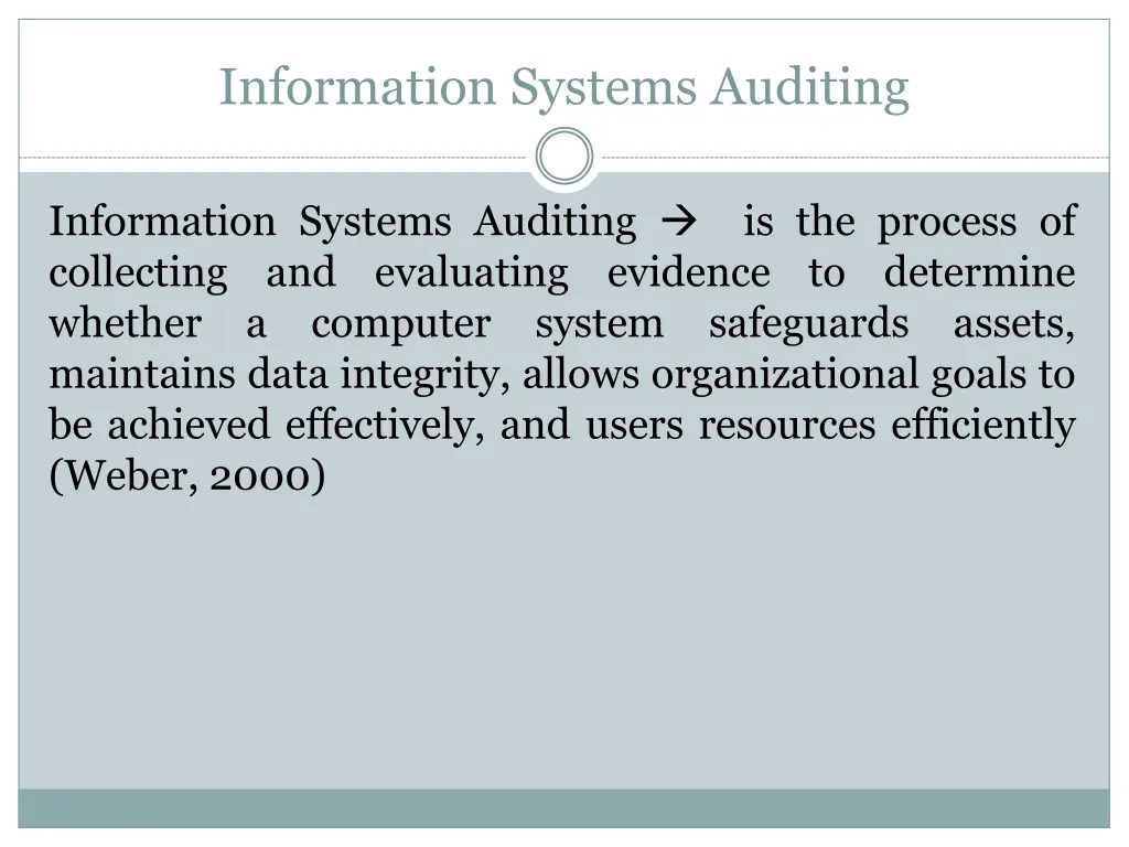 information systems auditing