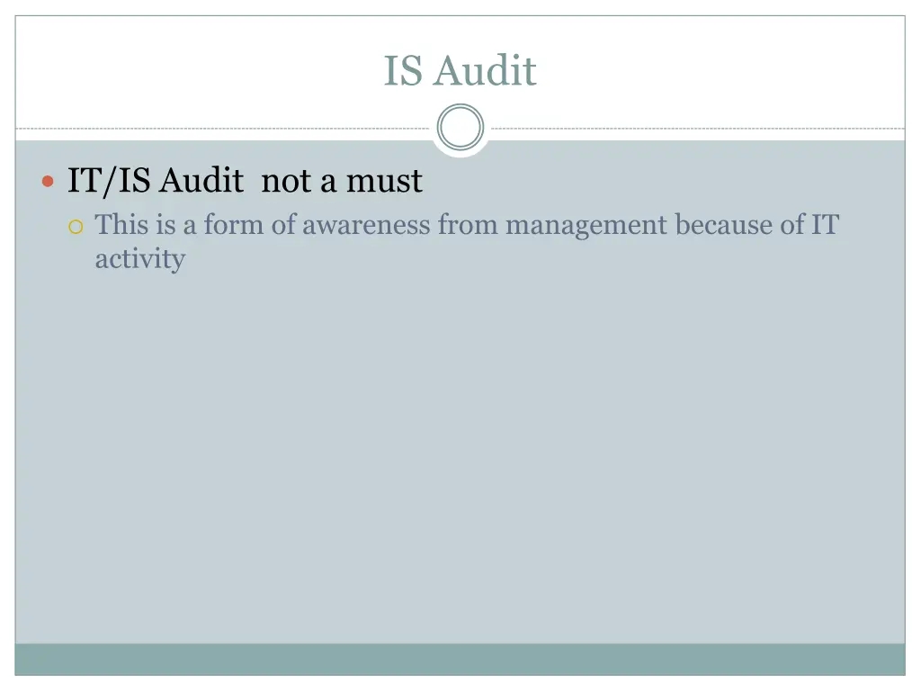 is audit 1