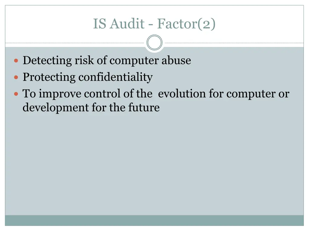 is audit factor 2