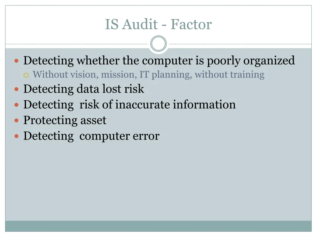 is audit factor