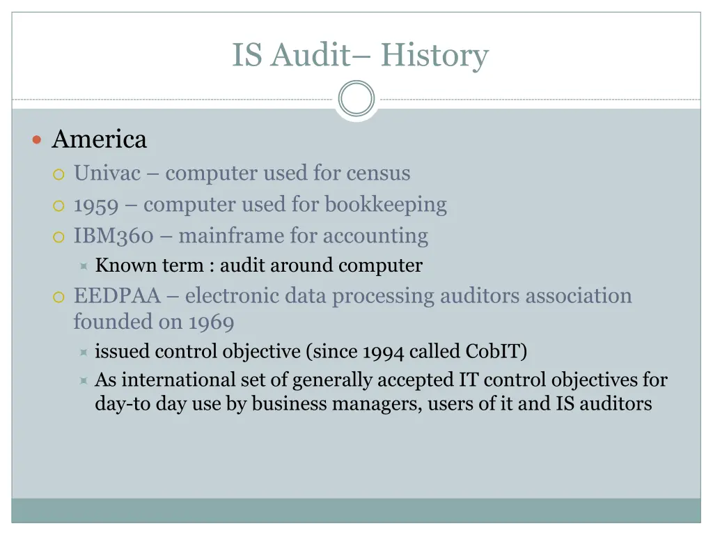 is audit history