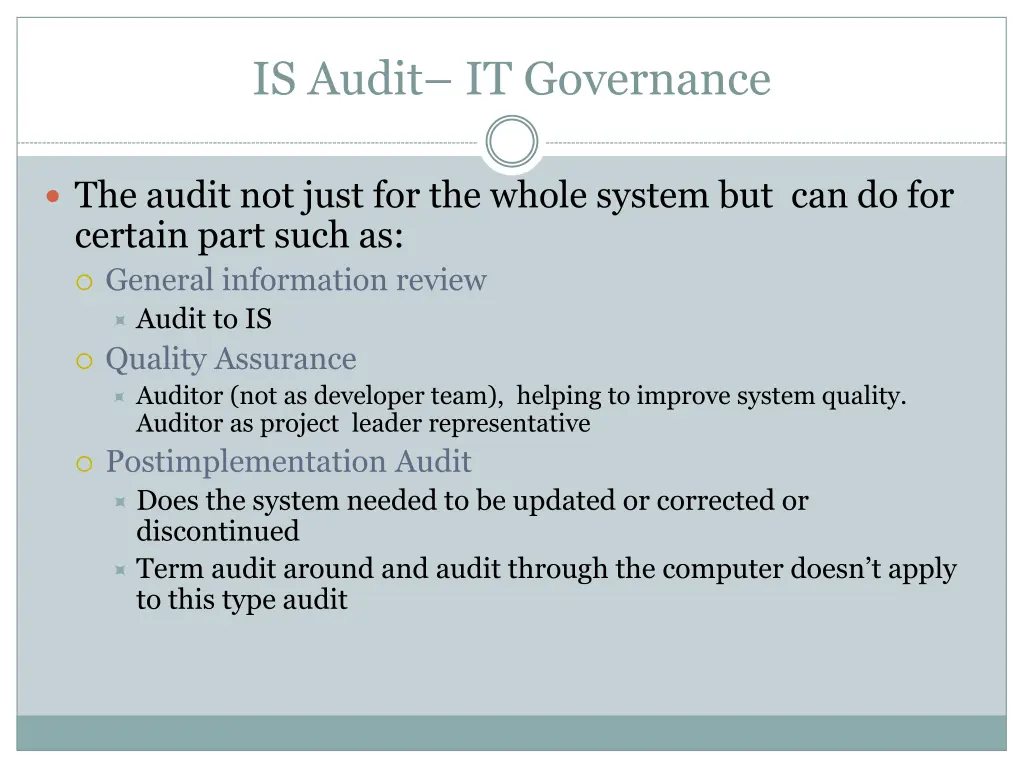 is audit it governance