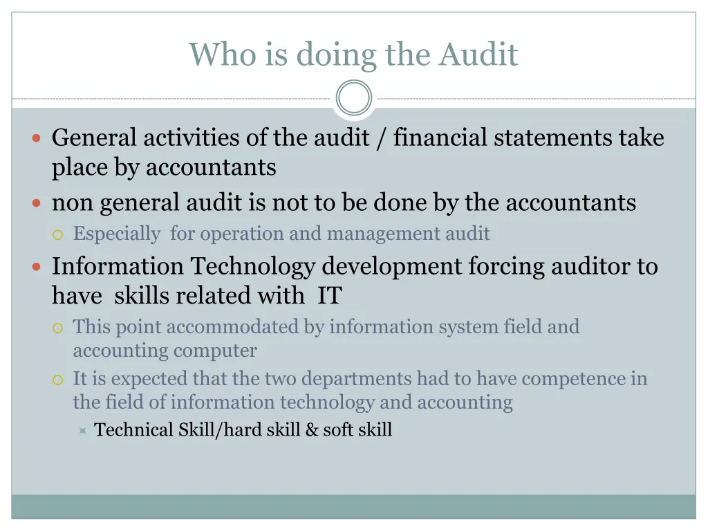 who is doing the audit