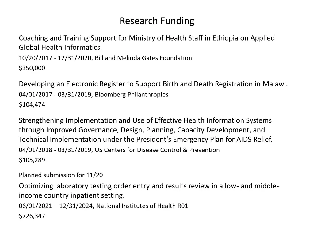 research funding