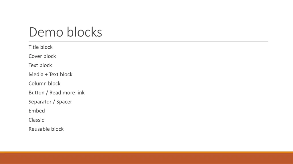 demo blocks
