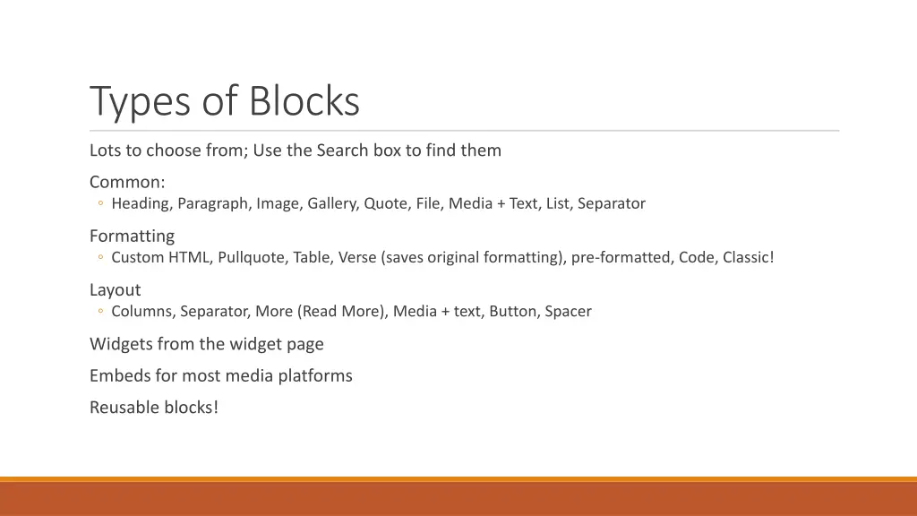 types of blocks