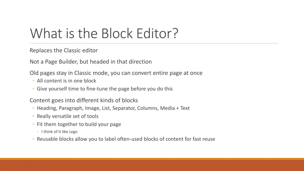 what is the block editor