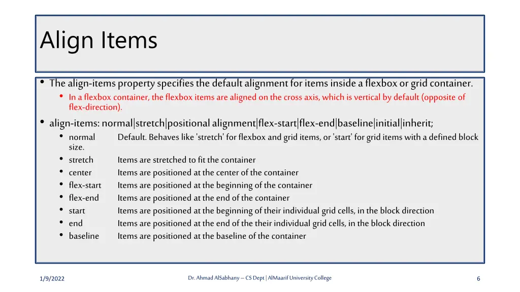 align items