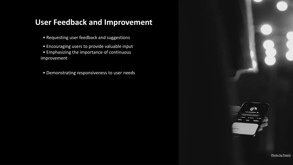 user feedback and improvement