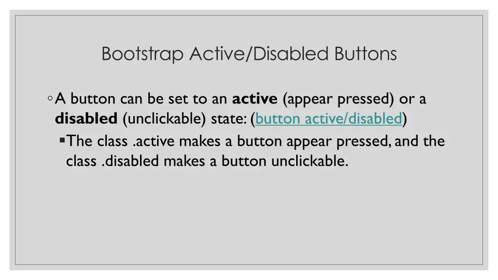 bootstrap active disabled buttons