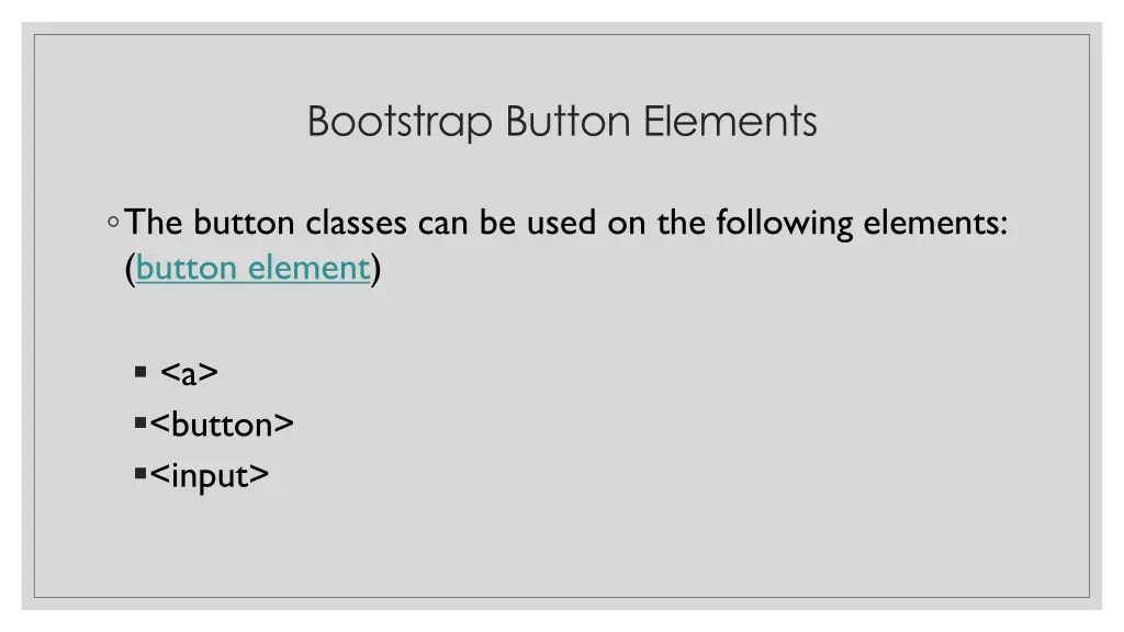 bootstrap button elements
