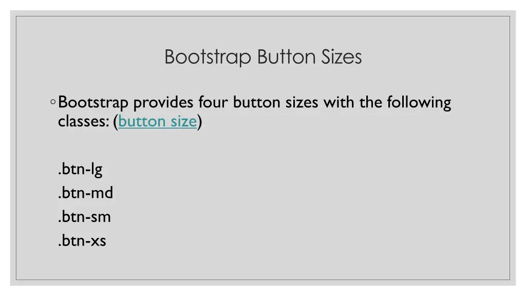 bootstrap button sizes