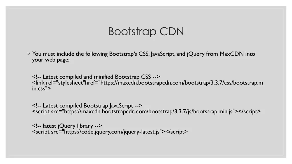 bootstrap cdn