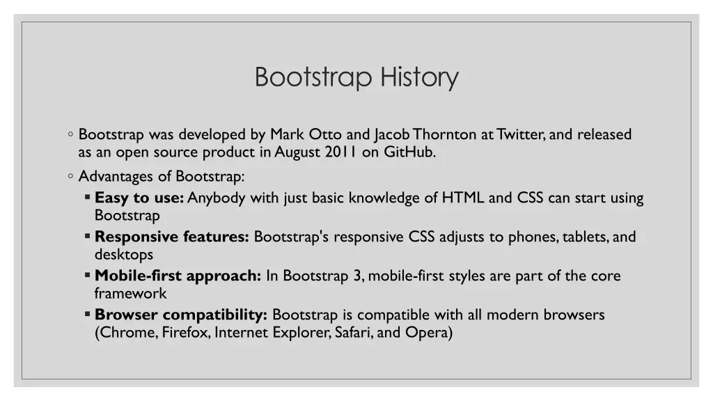 bootstrap history