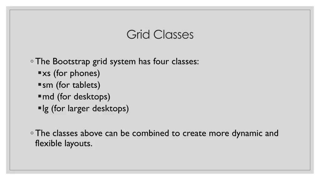 grid classes
