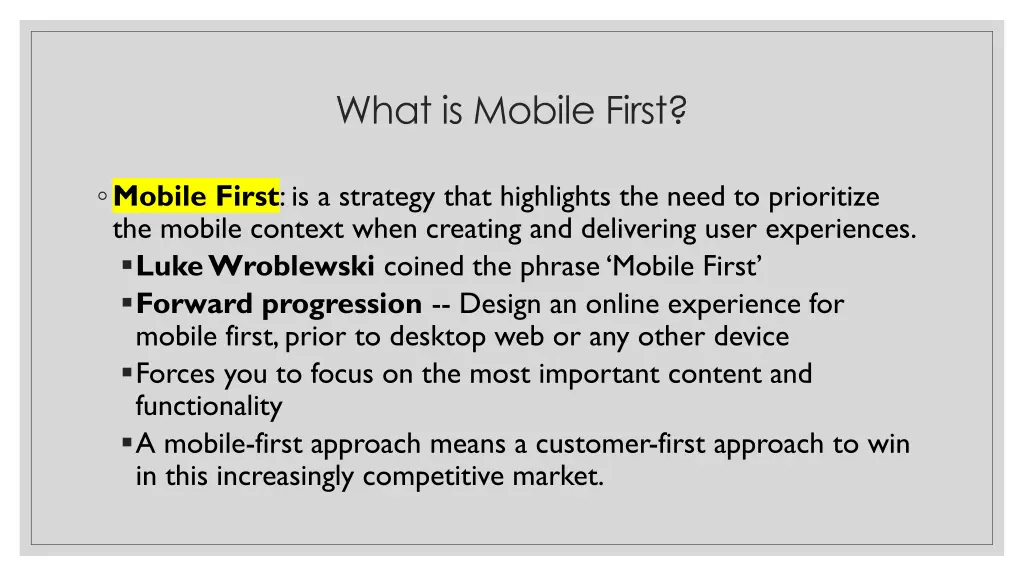 what is mobile first