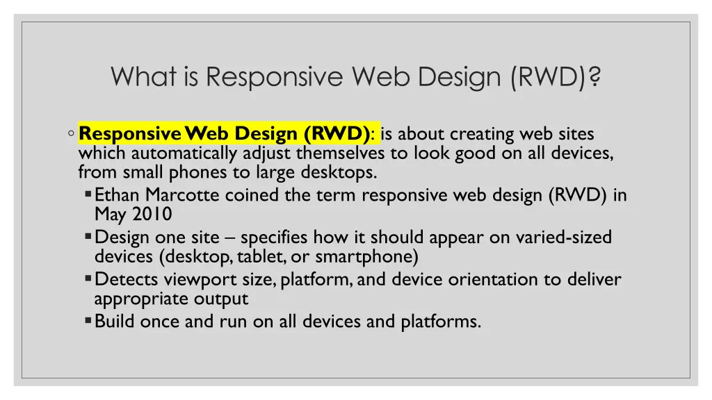 what is responsive web design rwd