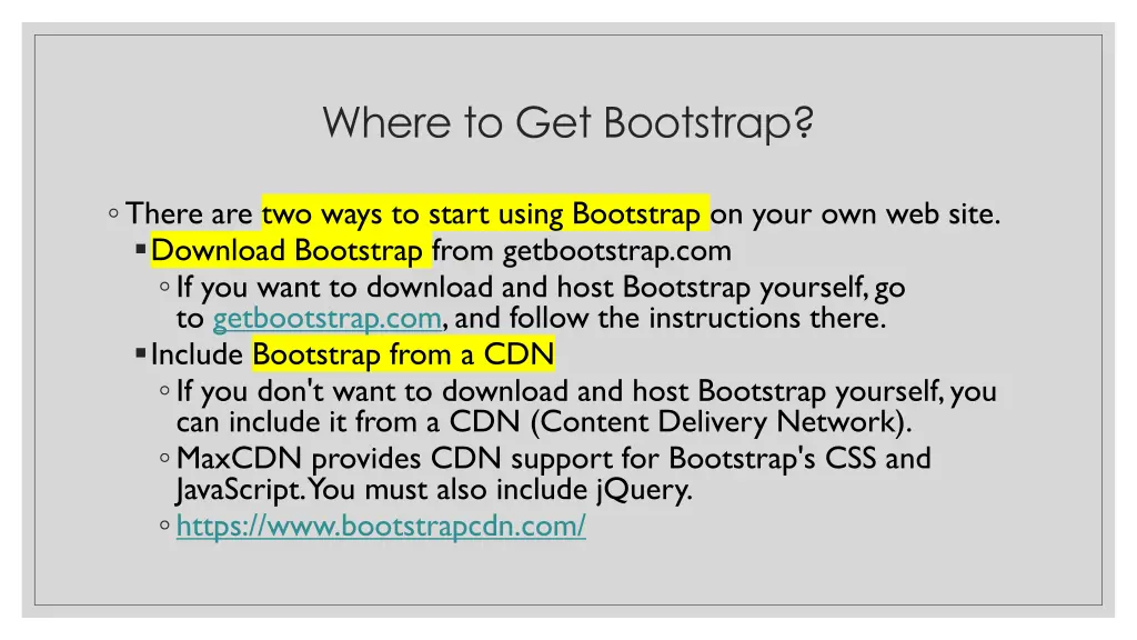 where to get bootstrap
