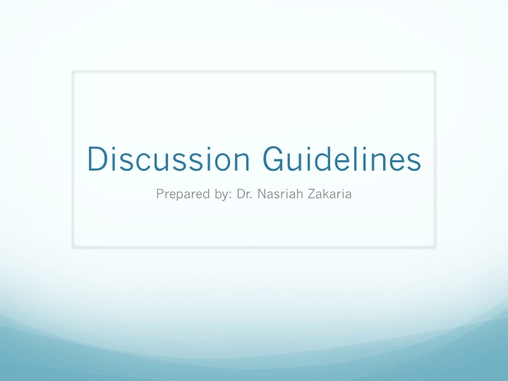 discussion guidelines