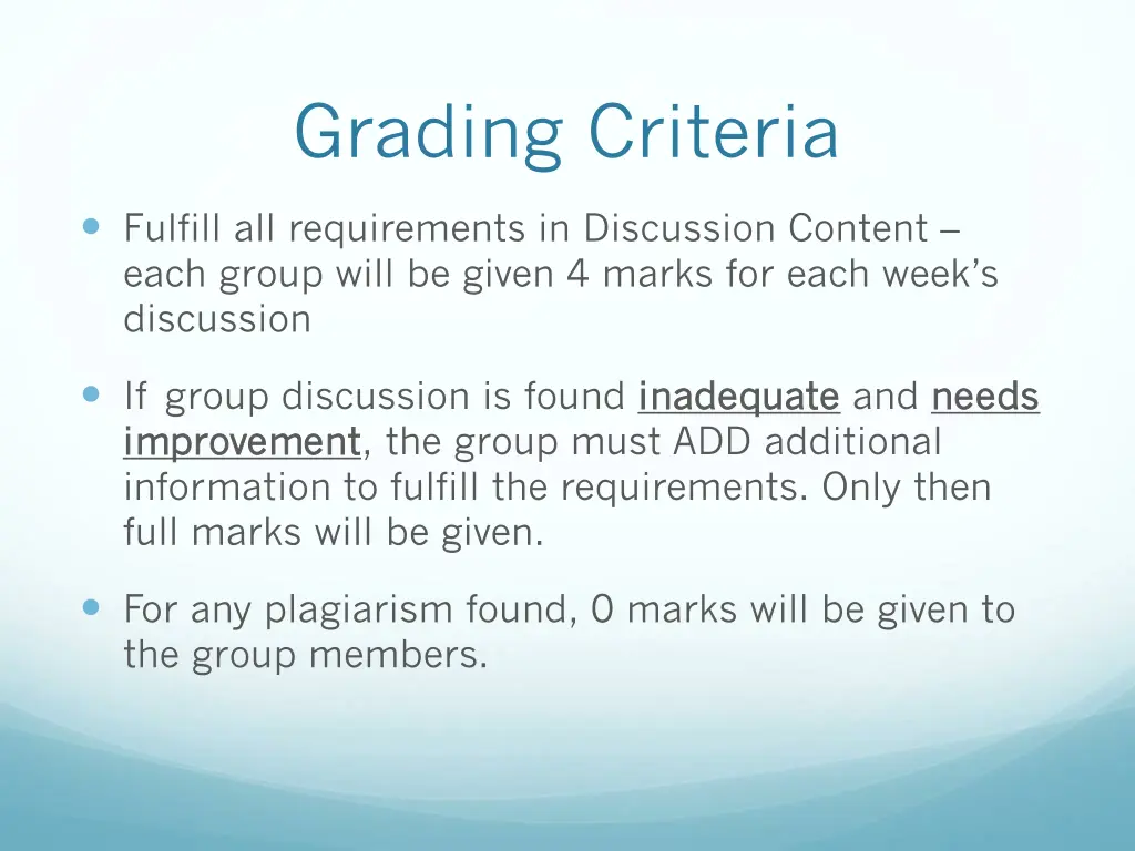 grading criteria