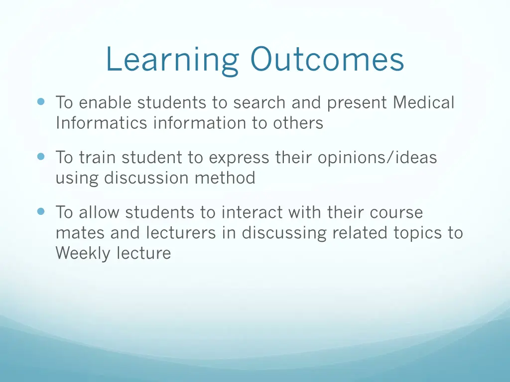 learning outcomes