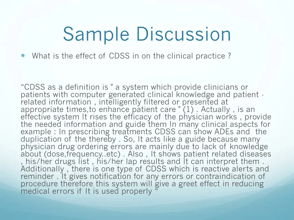 sample discussion