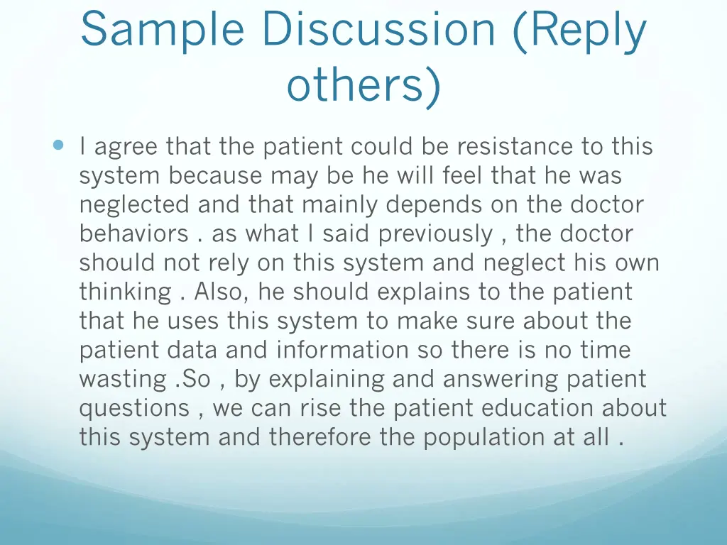 sample discussion reply others