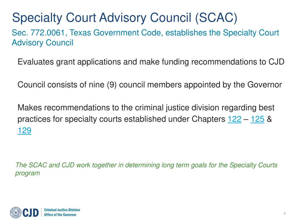 specialty court advisory council scac