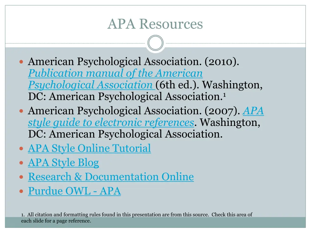 apa resources