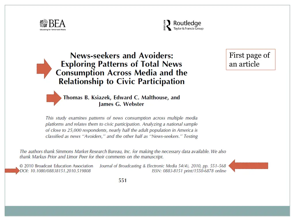 first page of an article