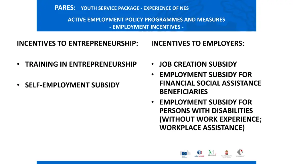 pares youth service package experience of nes 10