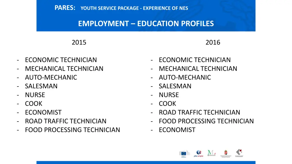 pares youth service package experience of nes 5
