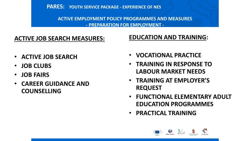 pares youth service package experience of nes 9