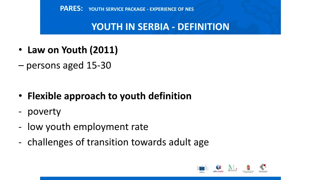 pares youth service package experience of nes