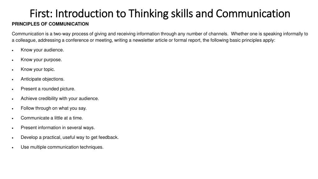 first introduction to thinking skills and first 4