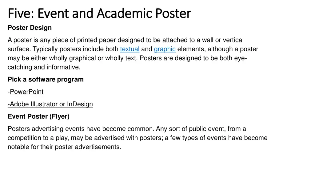 five event and academic poster five event