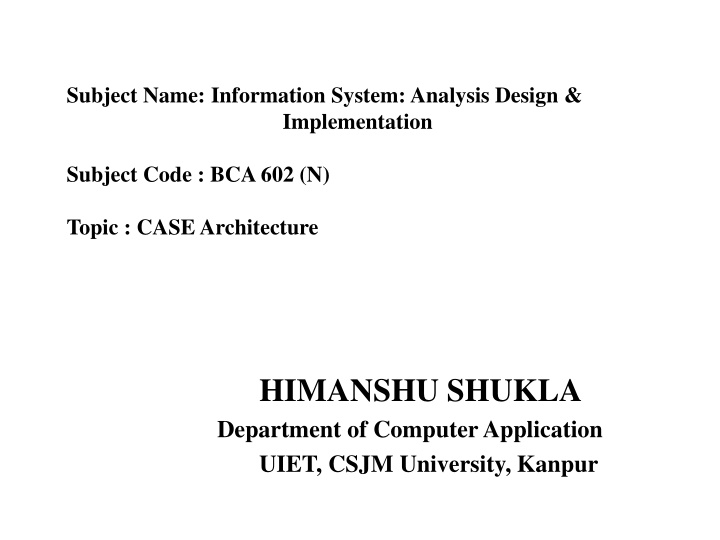 subject name information system analysis design