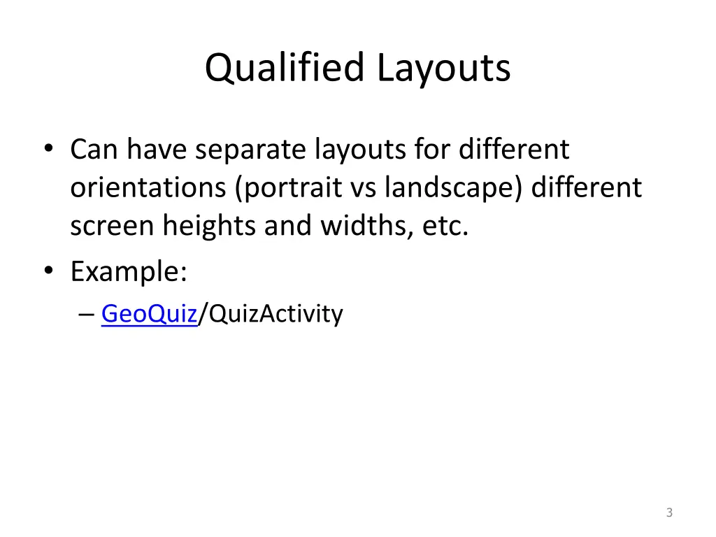 qualified layouts