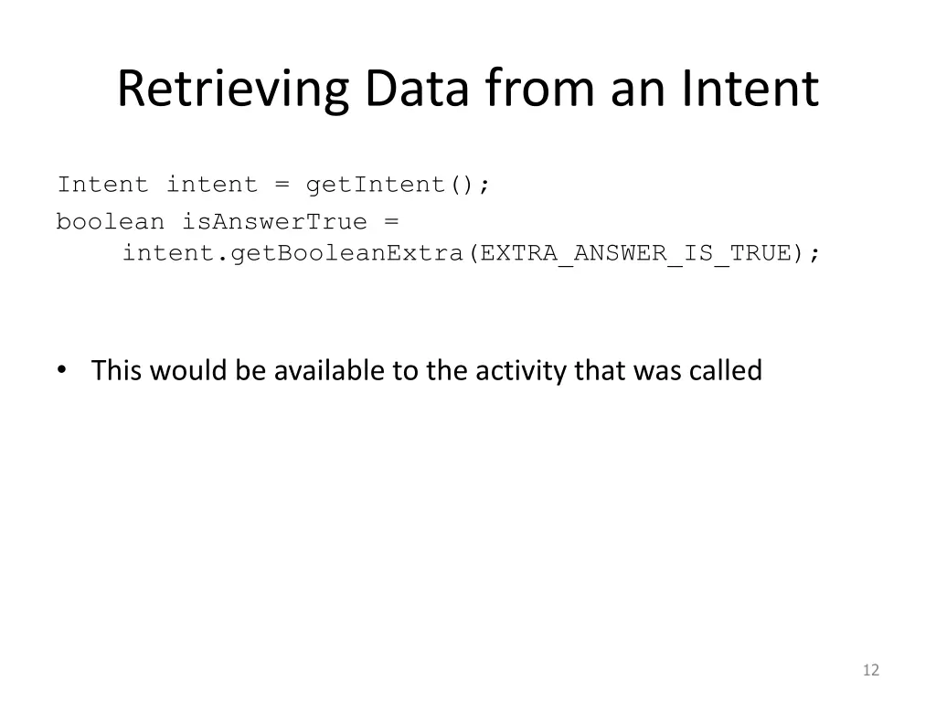 retrieving data from an intent