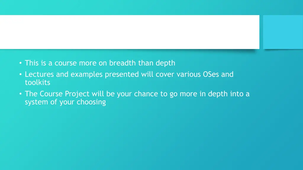about the course