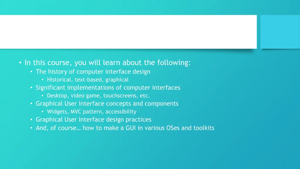 course objectives