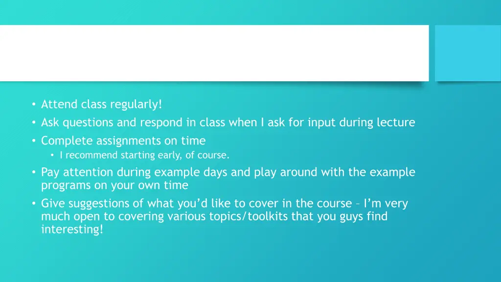 how to make this class a success