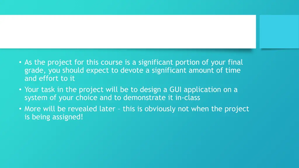 speaking of the project