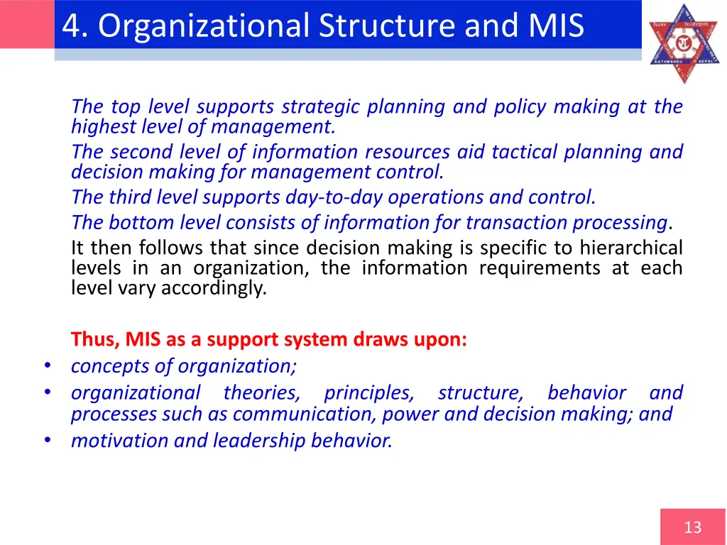 4 organizational structure and mis 1