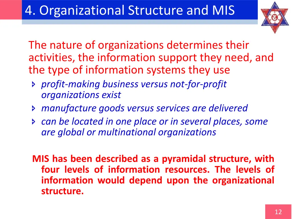 4 organizational structure and mis