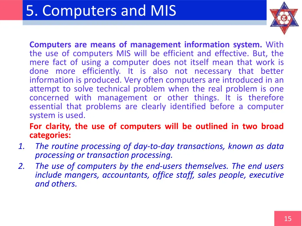 5 computers and mis